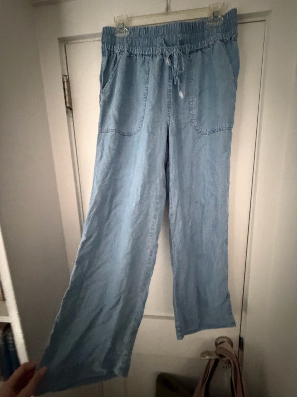 Quince Light Blue Drawstring Jeans - Picture 2 of 3